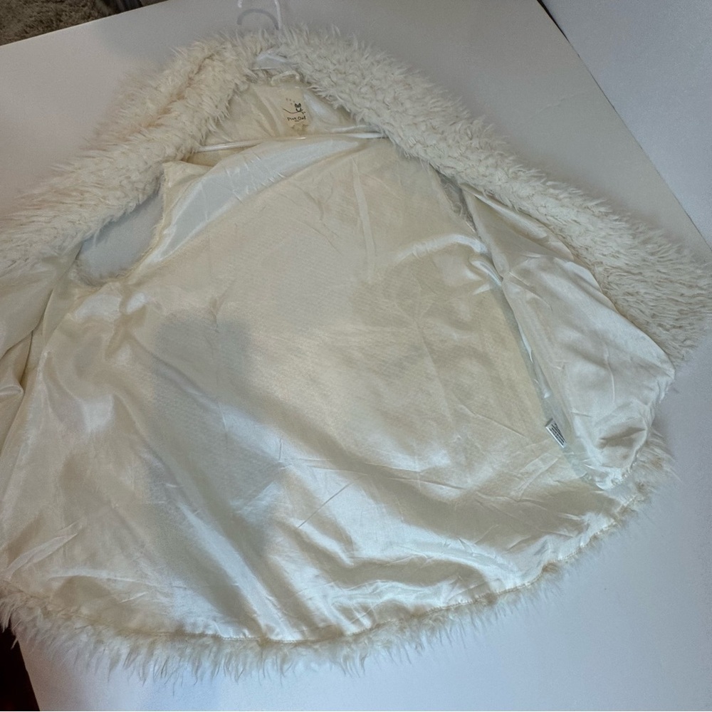 Pink Owl Faux Fur Swing Vest Ivory Size L - Picture 9 of 14